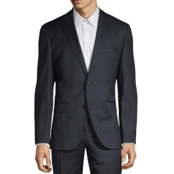 Hugo Boss Johnstons1/Lenon Black Anthracite Charcoal Black Gray Suit Jacket 42 R - Picture 1 of 6